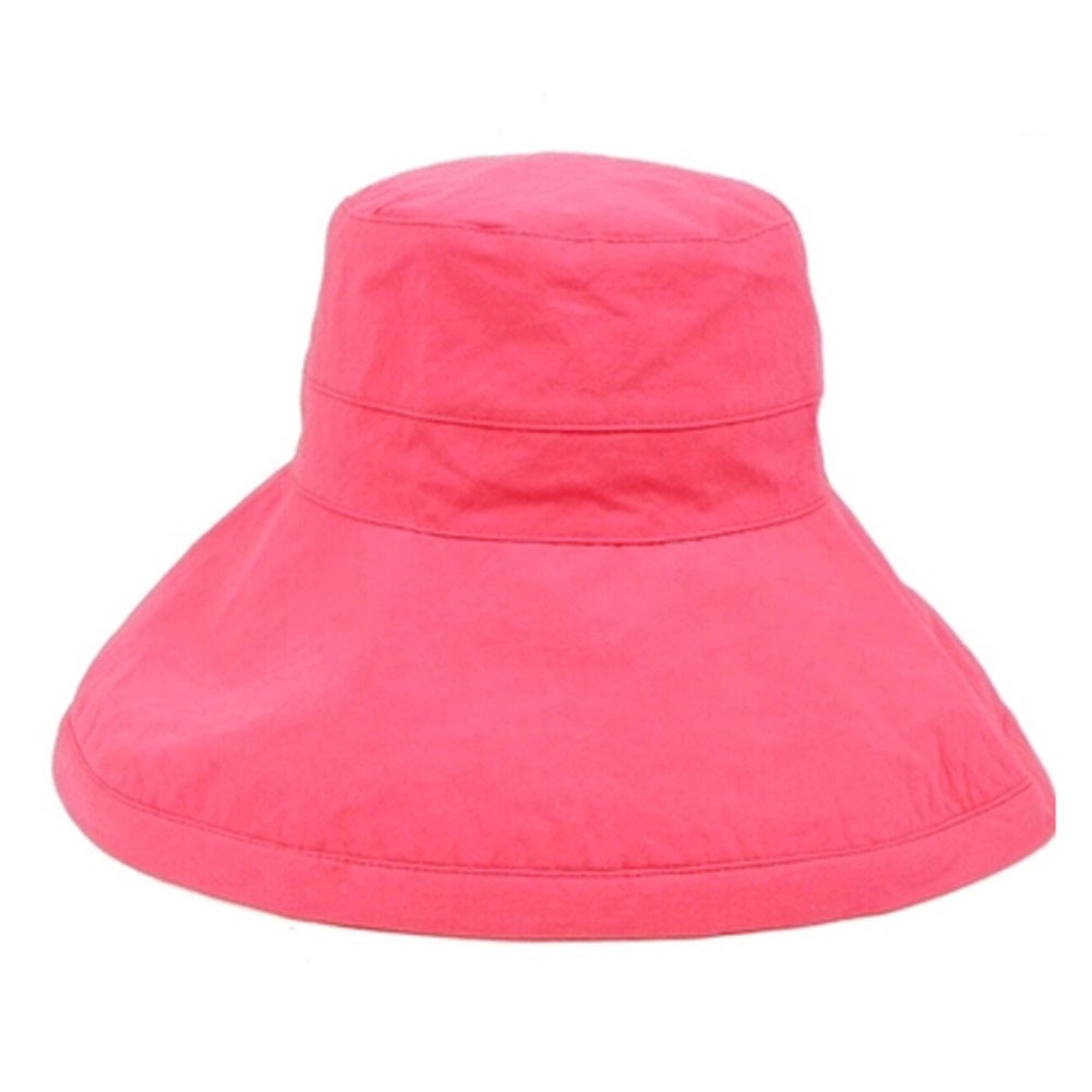Women's Summer Folding Outdoor Wide Brim Caps Cycling Sun Hat, Red