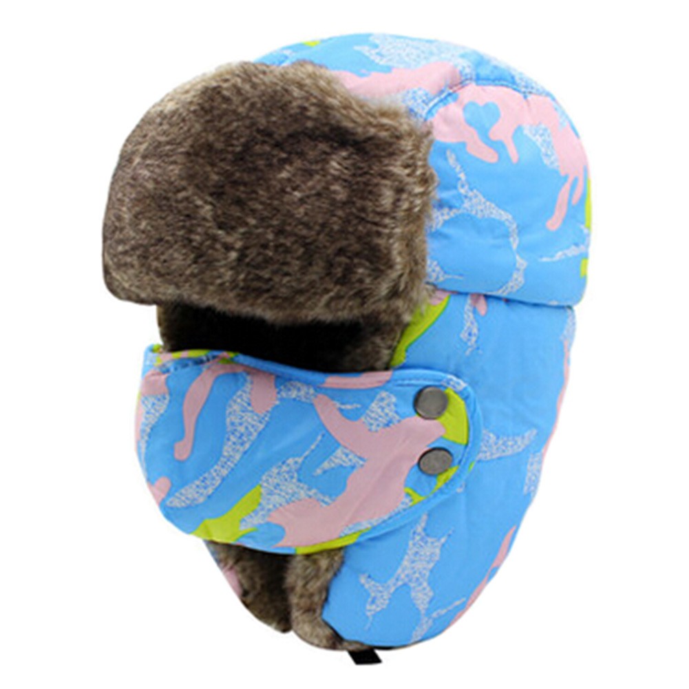 Comfortable Windcap Warmth Masked Cap/Hat With Full Face Neck Guard Sky Blue