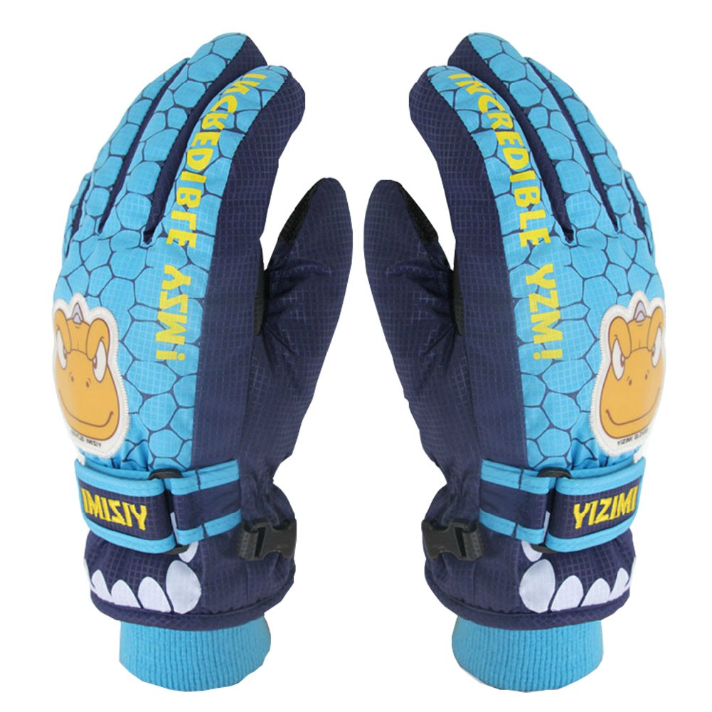 Gon Snow Skiing Ourdoor Winter Gloves Waterproof 8-10 Years Old Blue