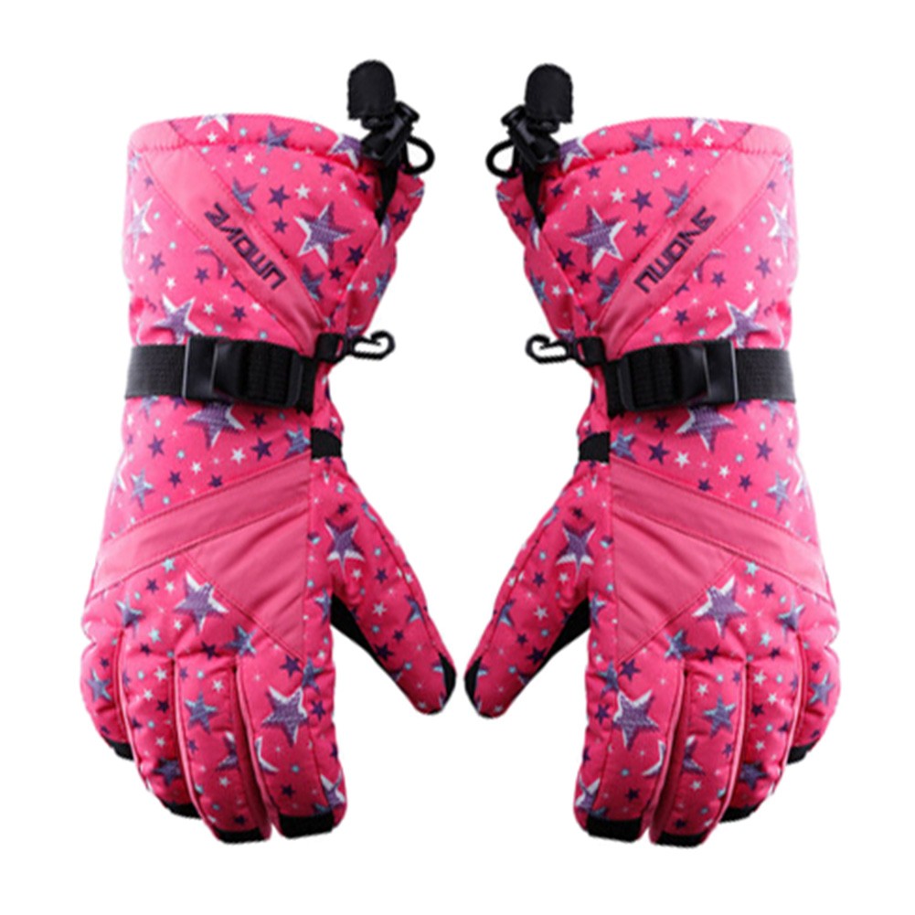 Ladies' Sports Gloves Thicken Skiing/Cycling Gloves Windproof Waterproof Pink