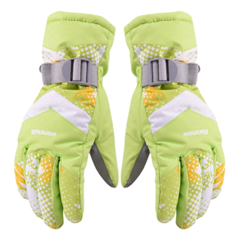 Cold-proof Skiing/Cycling Gloves For Winter, Green Warm Windproof Sports Gloves