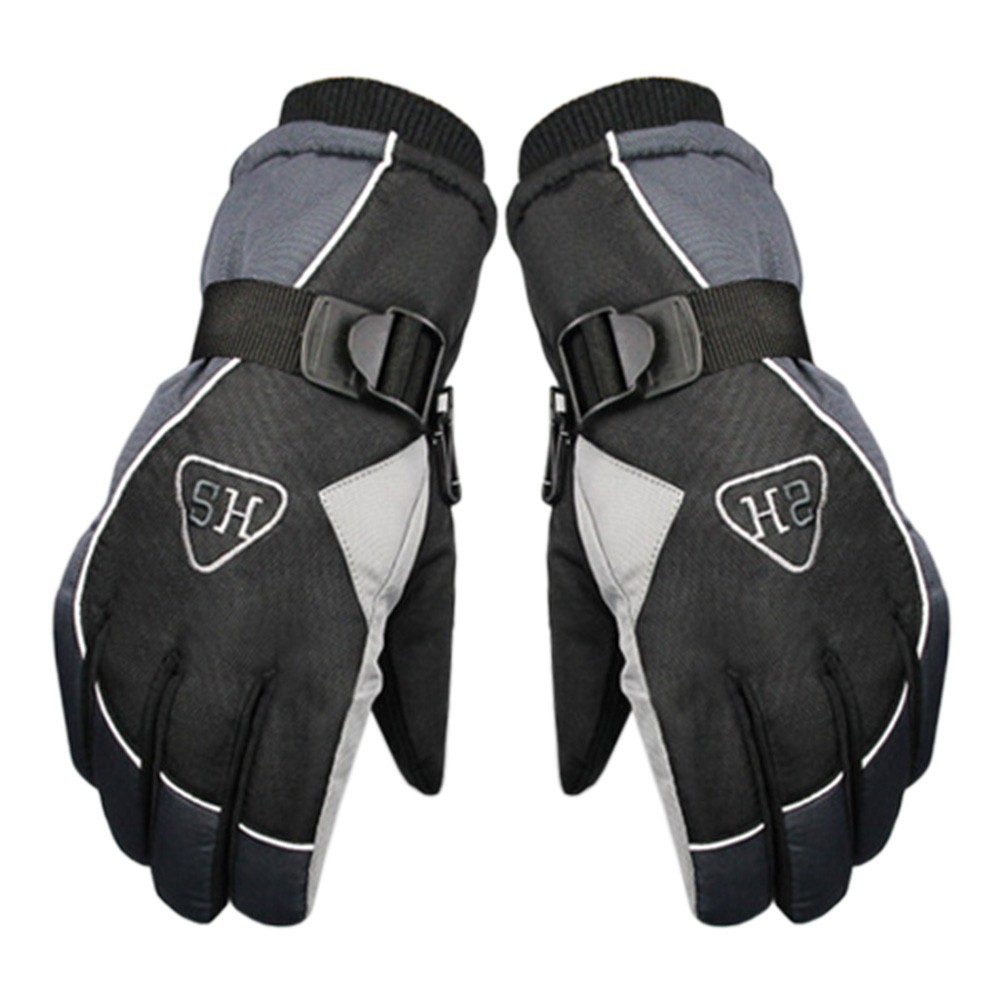 Winter Bicycle Gloves Skiing Glove Cold-proof Motorcycle Gloves Warm Grey