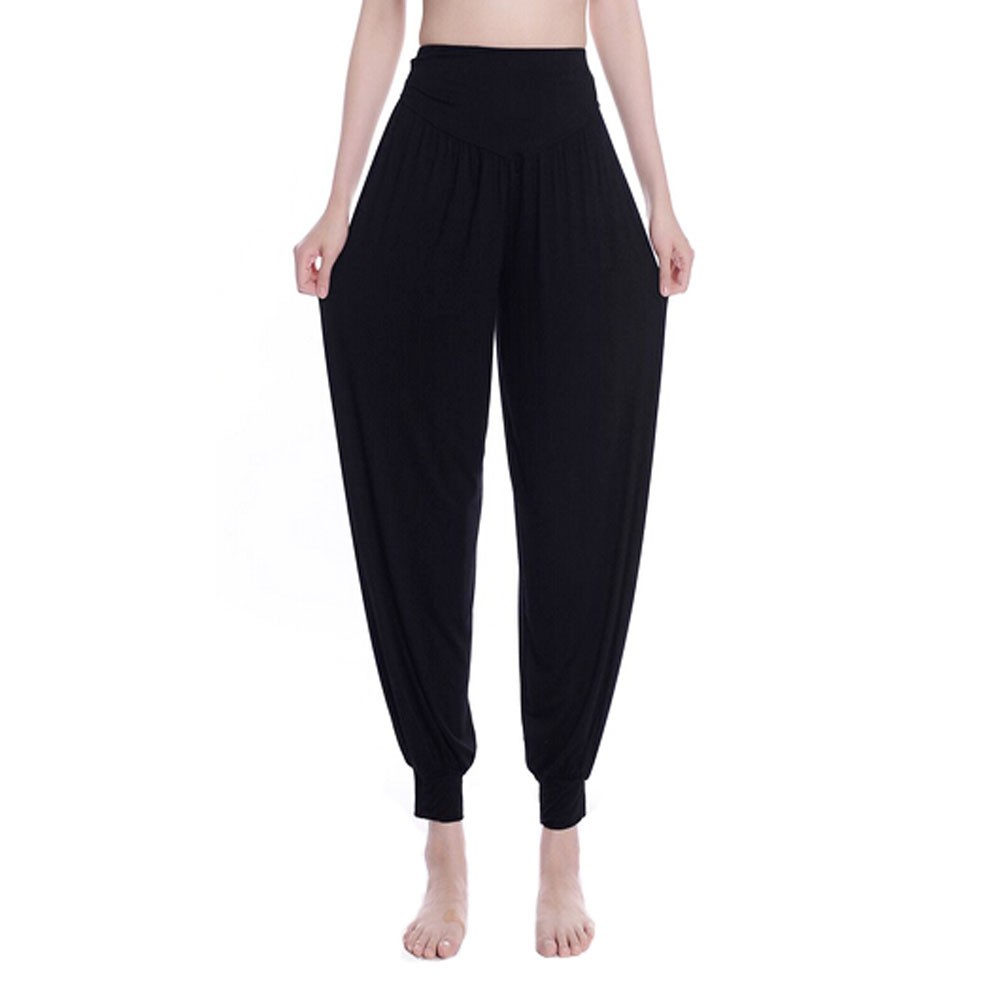 Women's Super Soft Modal Spandex Harem Yoga Pilates Pants??Black