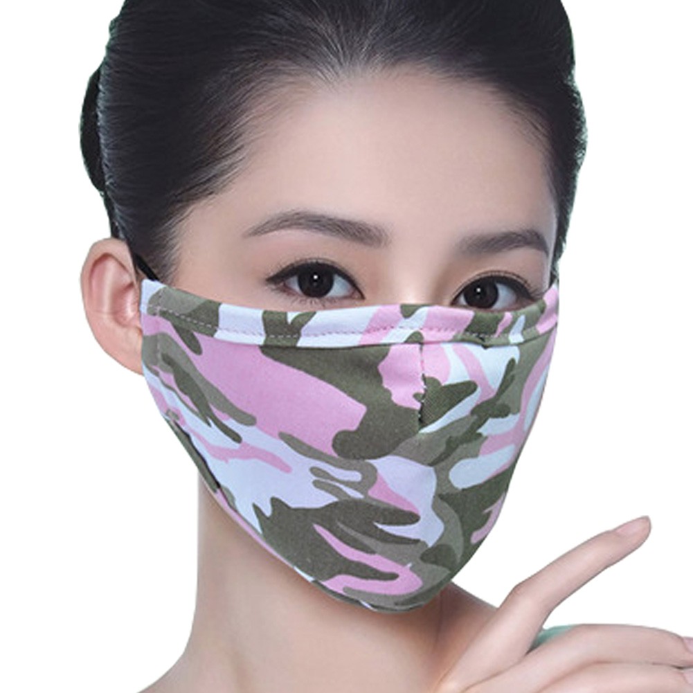 PM2.5 Winter Unisex Dustproof & Windproof Mask Comfortable Sports Mask Camo Pink