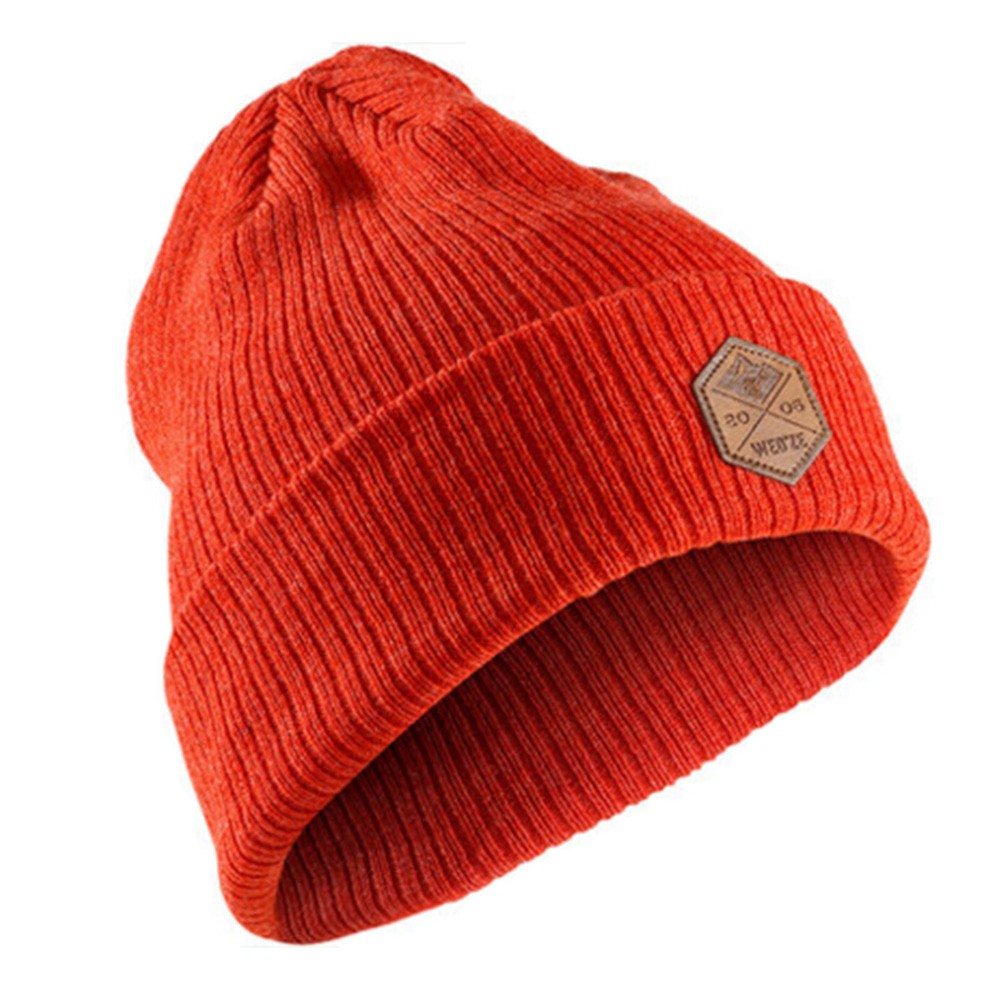 Red Comfortable Knit Hat For Unisex,Sports Cap Warm Beanie Cap For Skiing Hiking
