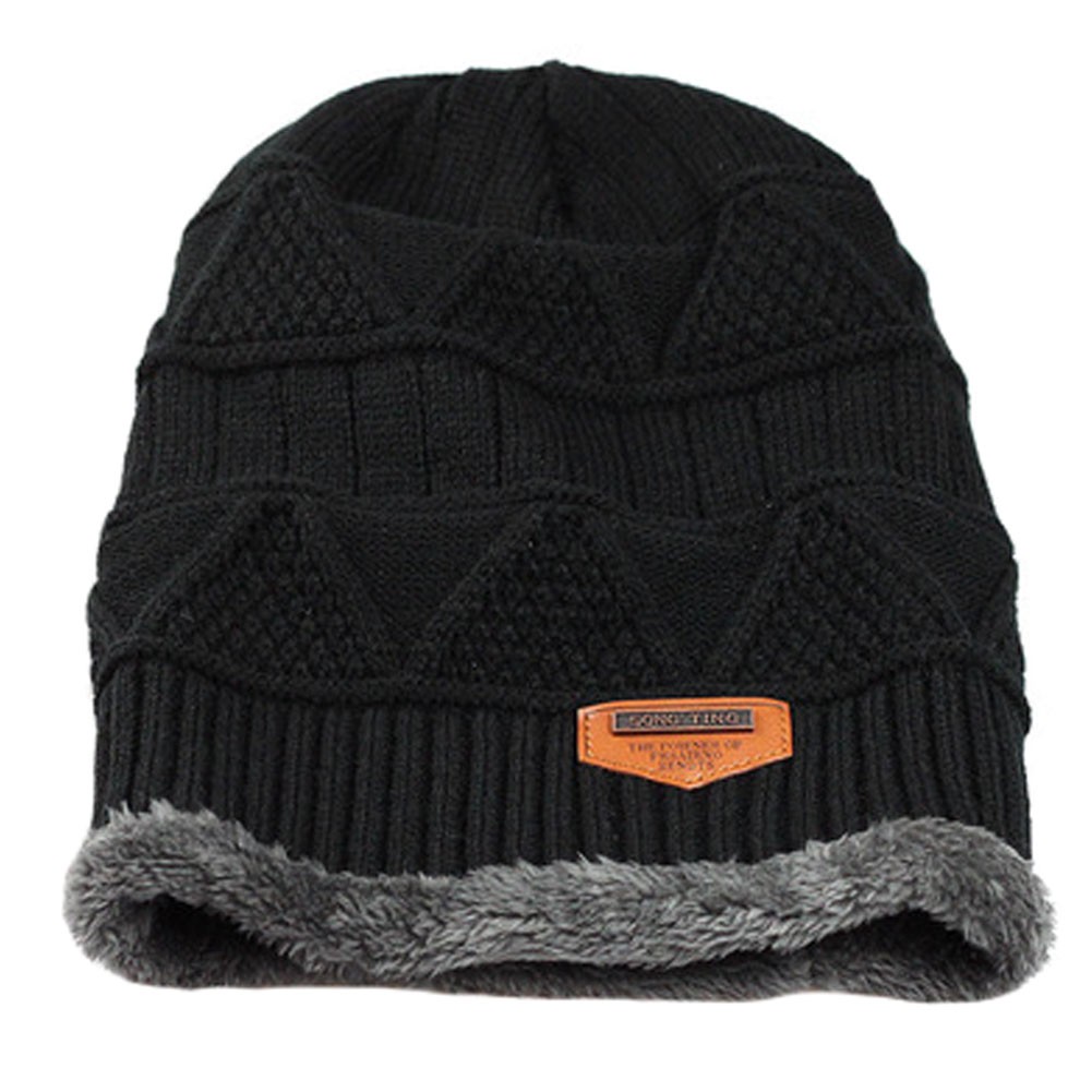 Unisex Warm Beanie Hat Cool Beanies Ski Cap Knit Hats, Black