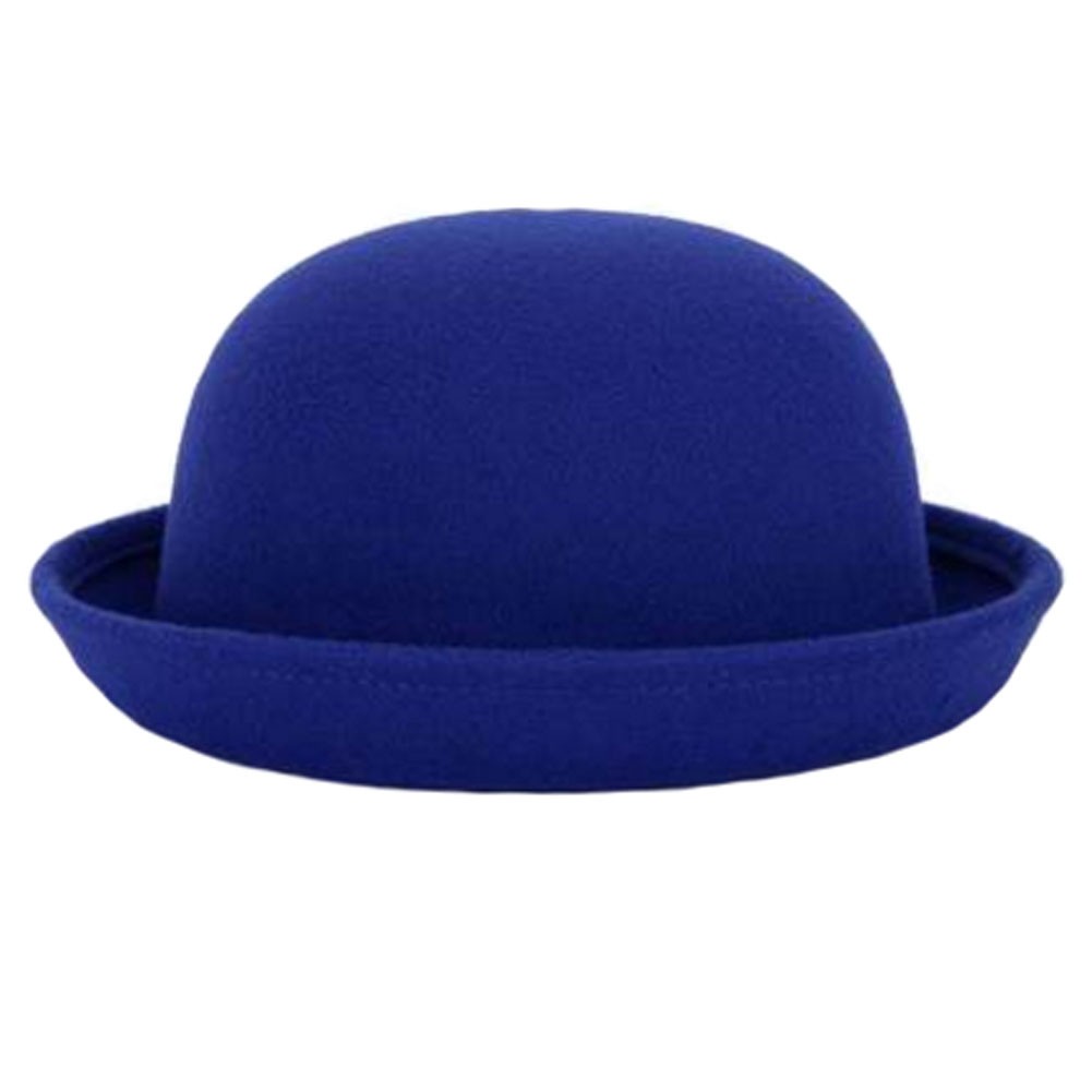Ladies Elegant Hat Winter Cap Bowler Hat Fedora Hats, Blue