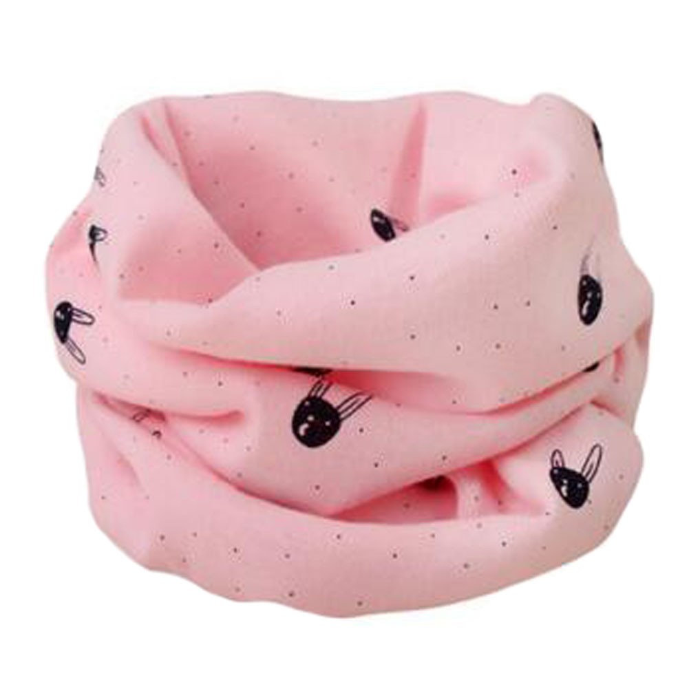 Kids Cute Warm Infinity Scarf Loop Scarfs Neck Scarves, Rabbit/Pink