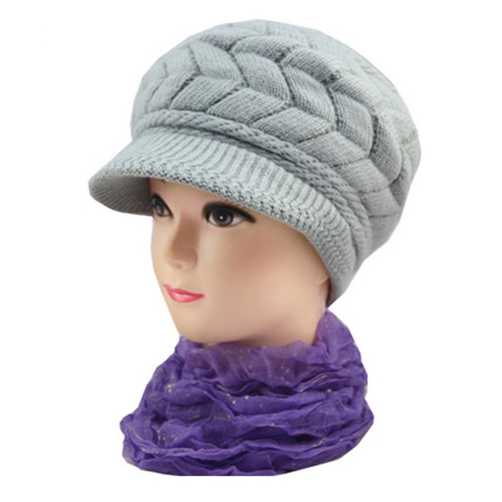 Winter Outdoors Windproof Snow Cap Super Warm Hat Thicken Villus Hat Grey