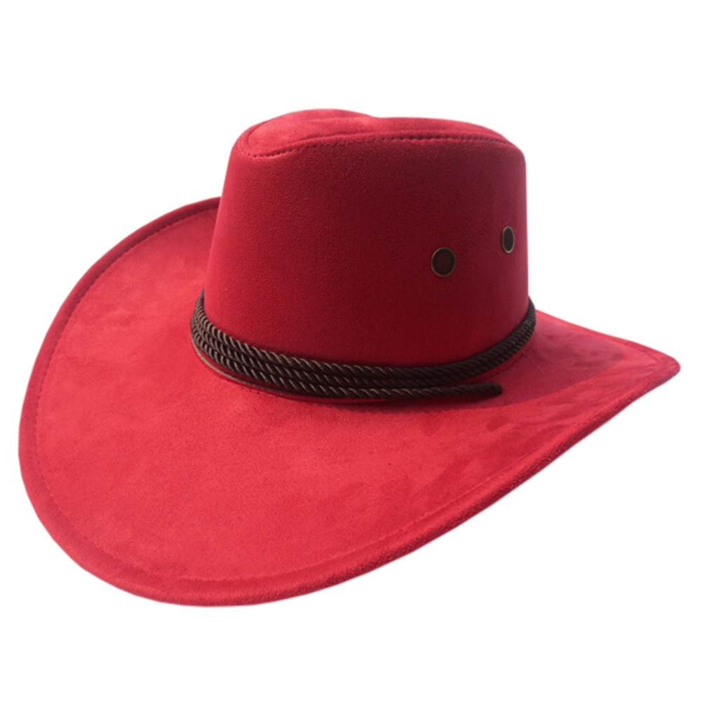 Fashion Sunhat Cowboy Hat Summer Outdoors Activities Cap Sunscreen Red
