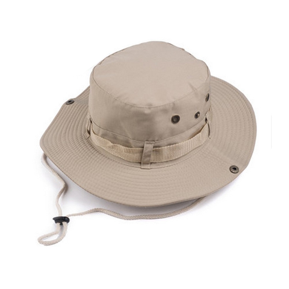 Men's Sun Hat Outdoor Sports Cap Fishing/Travel Sun Protection Bucket Cap-Khaki
