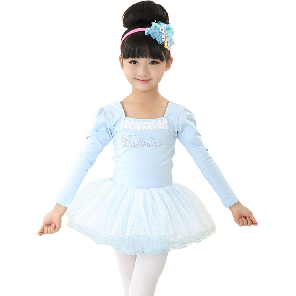 Little Girls' Tutu Dress Ballet Party Dresses with Bow 110cm Blue