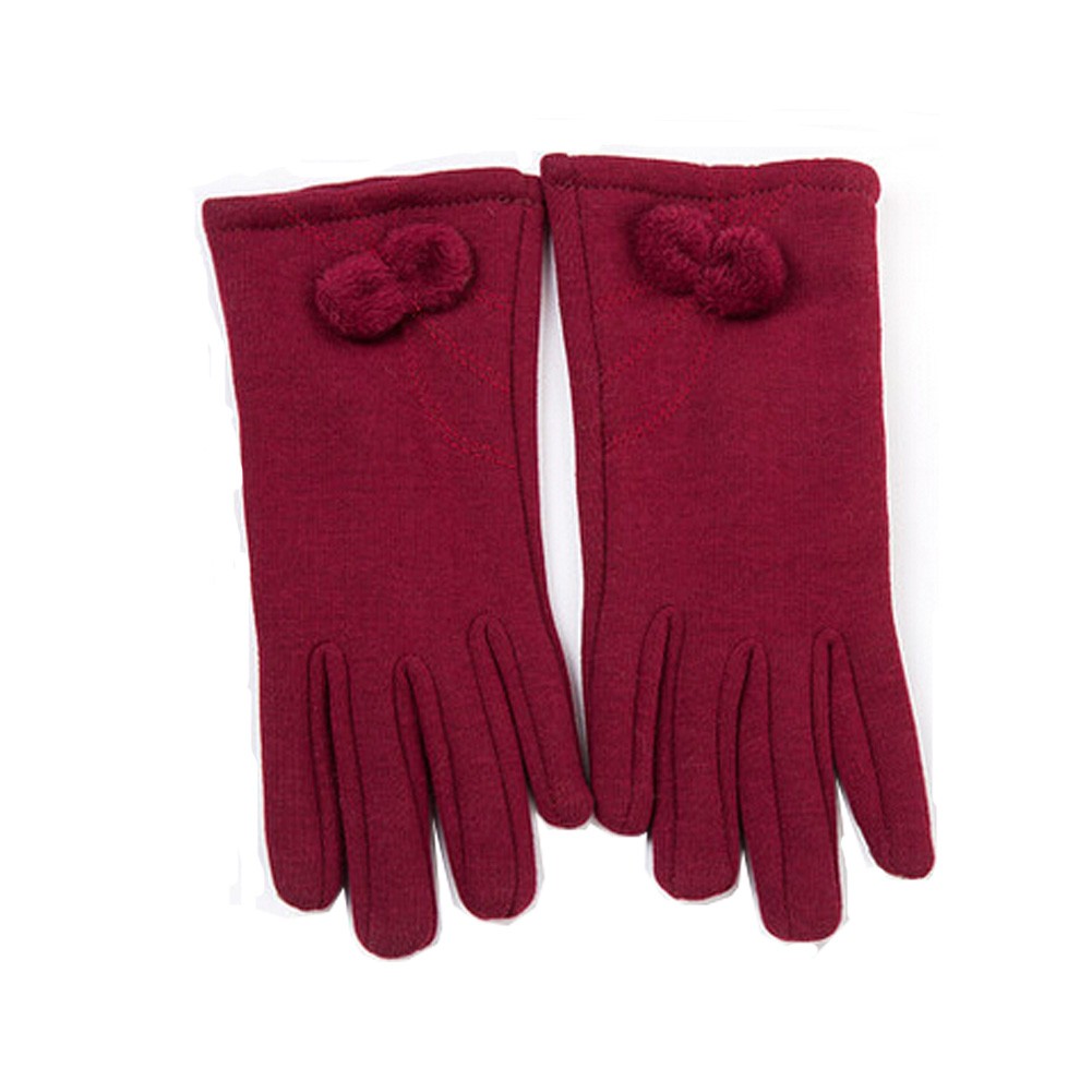 Women's Winter/fall Warm  fingertip Touchscreen wool Gloves,claret-red