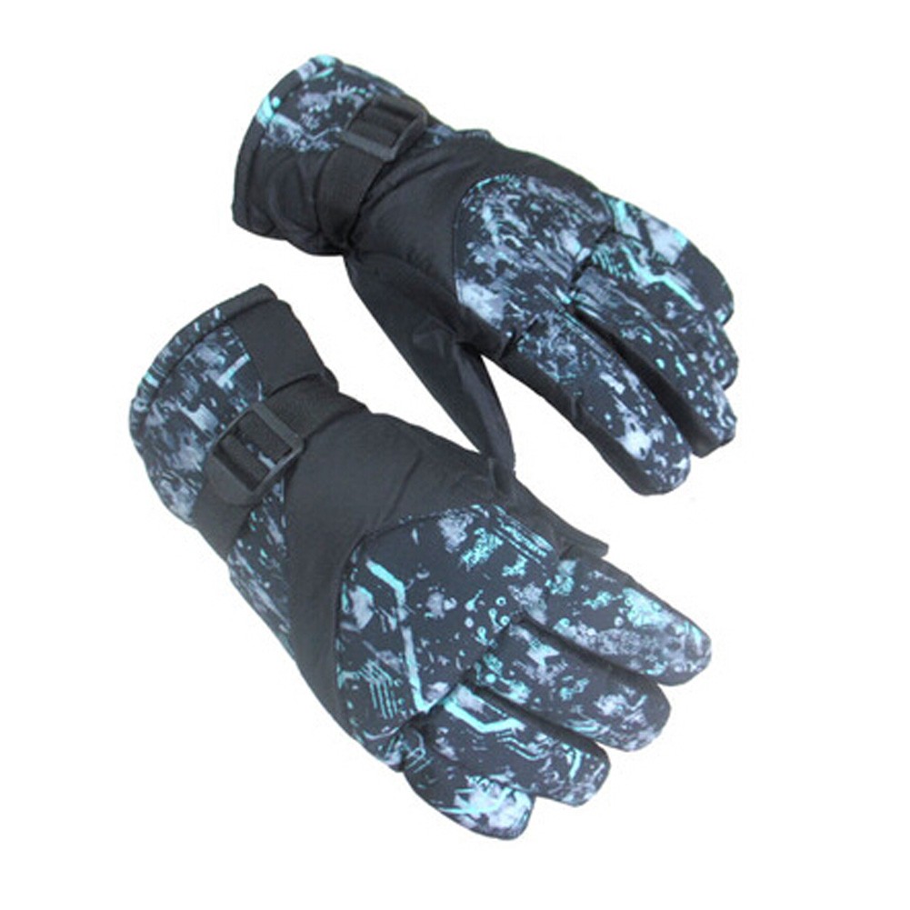 Cold Weather Skidproof&Waterproof Gloves for Men,Green scrawl