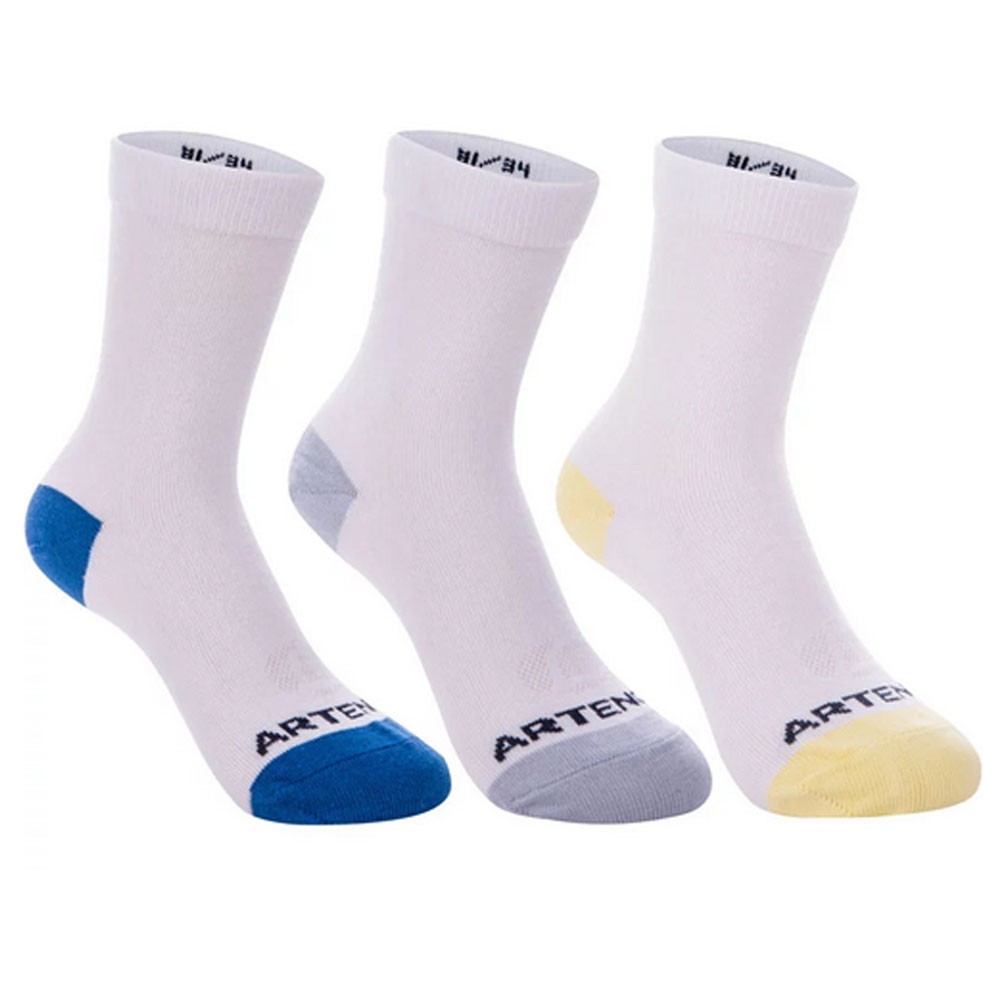 Unisex Athletic Socks Cotton Socks for Sports, 3 Pack, White