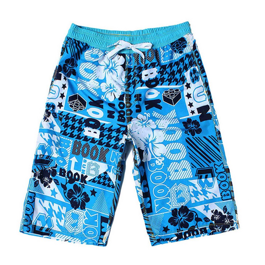 Men's Floral-print Shorts Boardshort Beach Shorts Pure Cotton Men Tide (A) XXL