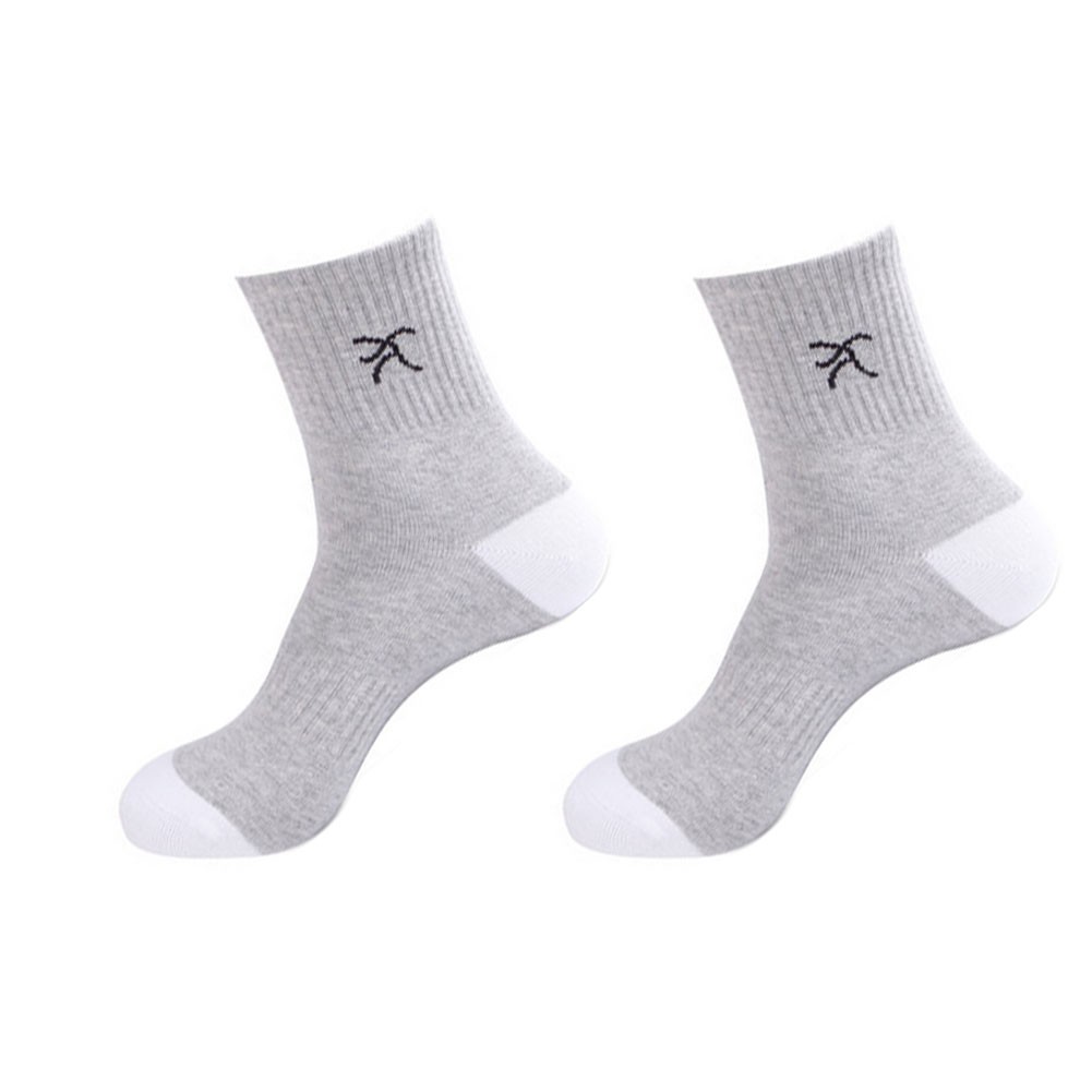 Men's Men Running Casual Socks 2 Pairs White Gray