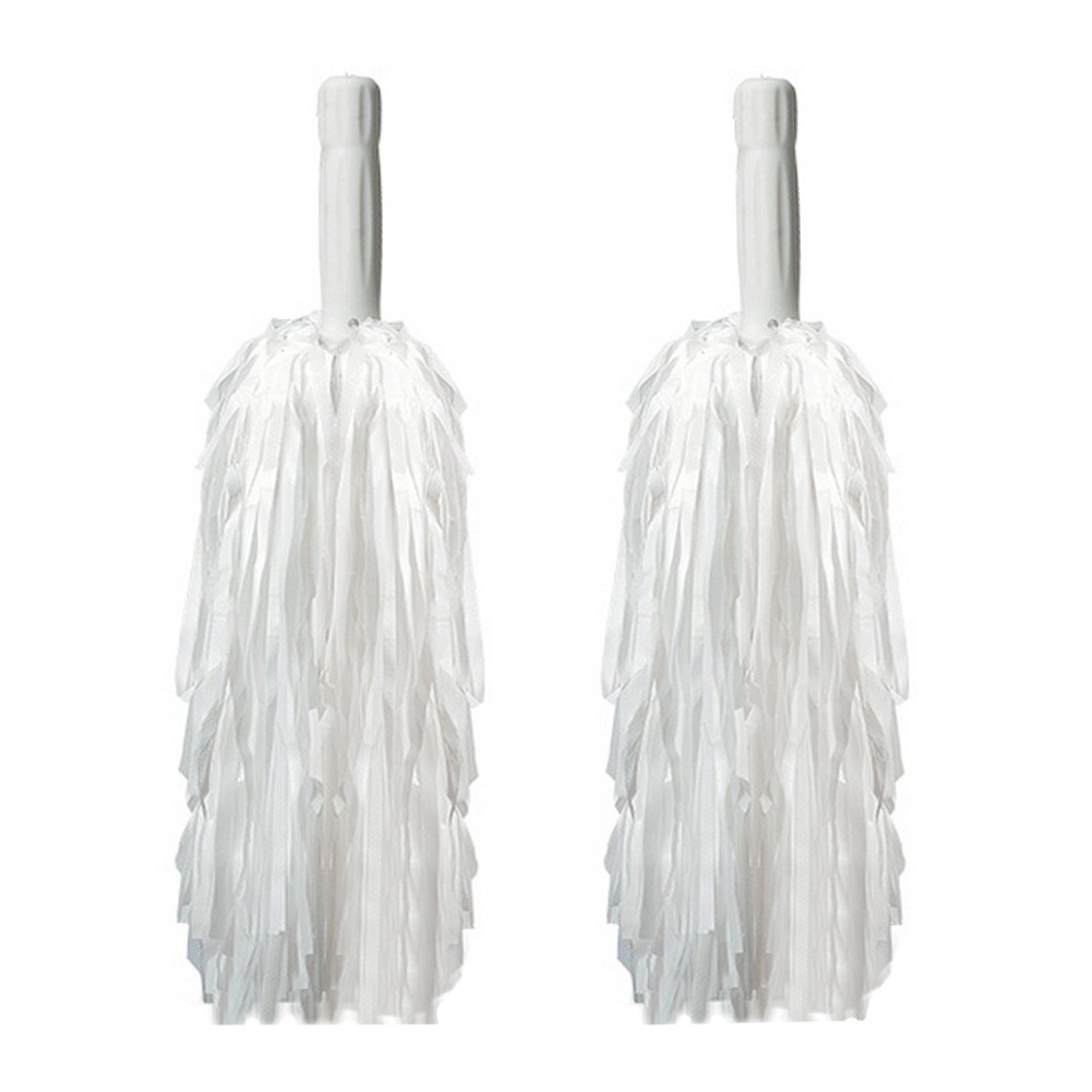30 CM Long Plastic Cheerleading Poms (Pair), White