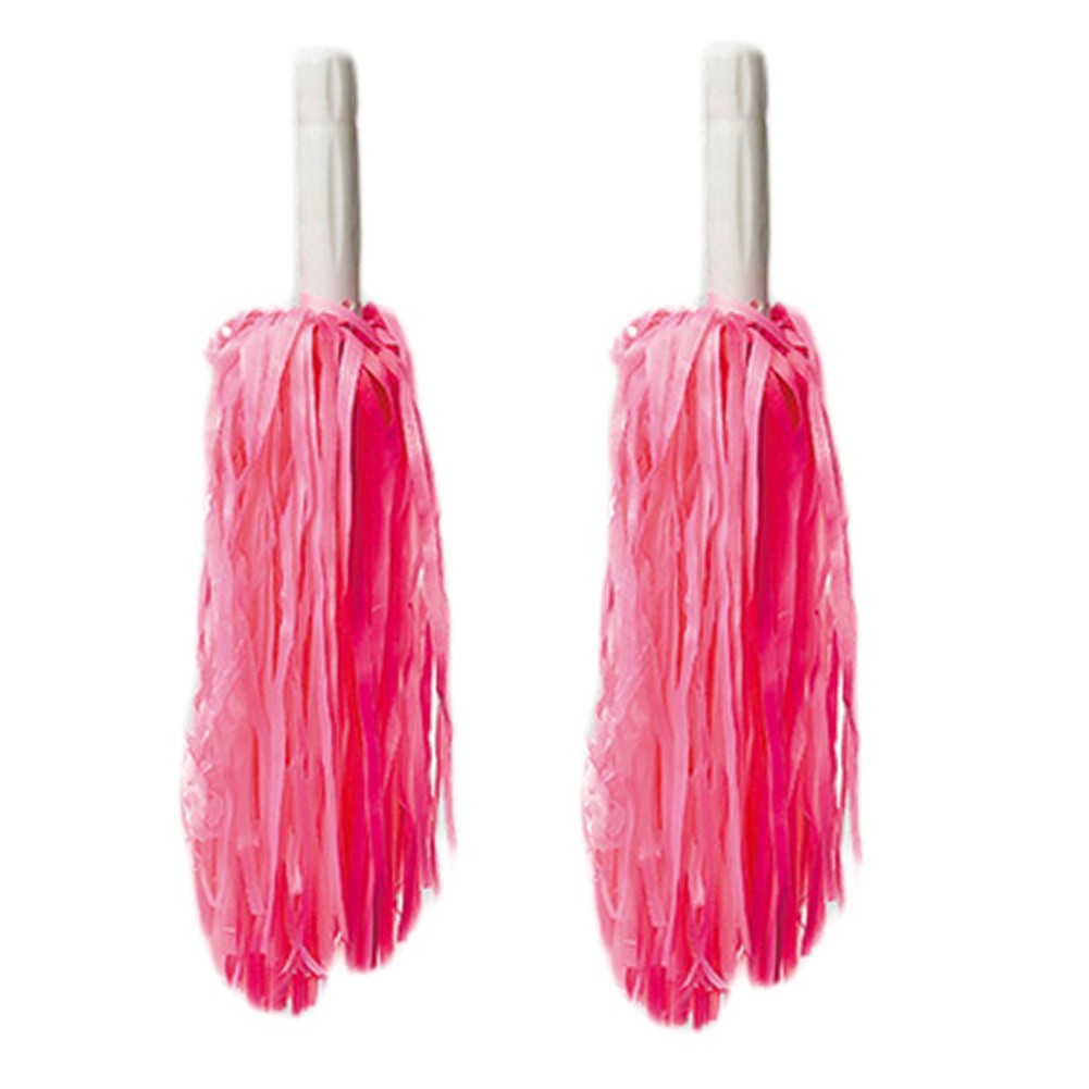 30 CM Long Plastic Cheerleading Poms (Pair), Rose Red