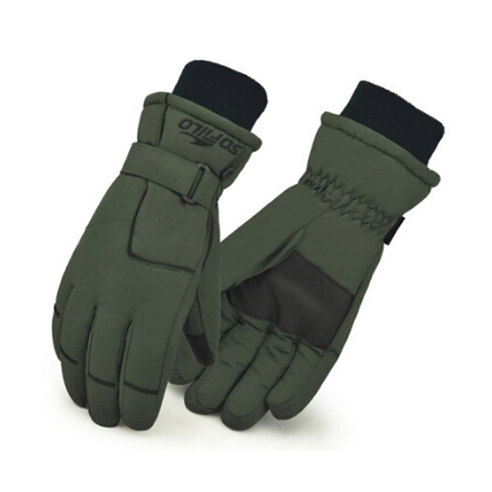 Army Green, Outdoors Unisex Thicken Windproof Gloves Stylish Winter Sports Glove