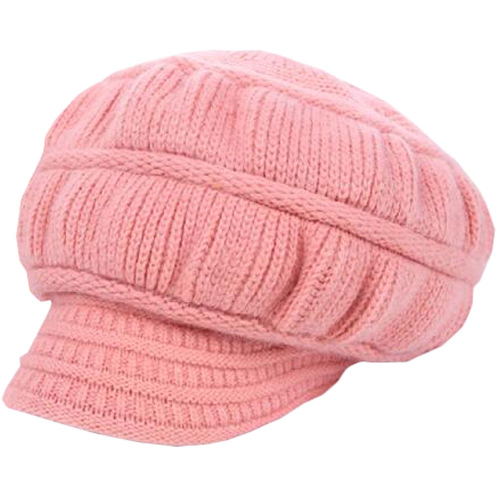 Winter Keep Warm Knit Benn Wool Cap Outdoor Cycling Cap Pink