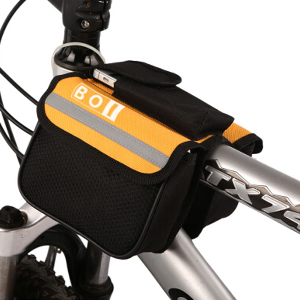 BOI bicycle beam package Bike Frame Rack Tube Bag, cycling bag Yellow