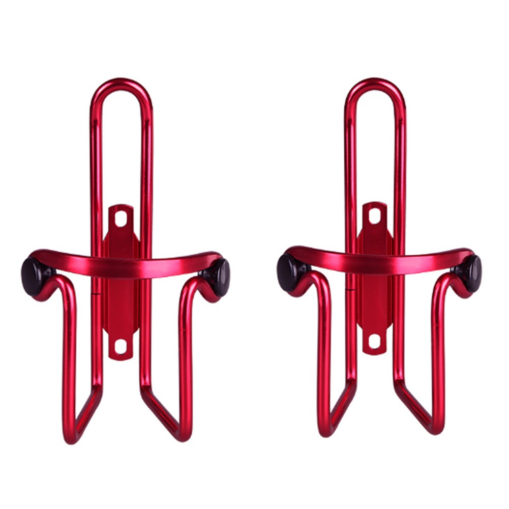 Set of 2 Aluminium Alloy Bottle Holder Bicycle Water Bottle Cage+2 Screw,Red