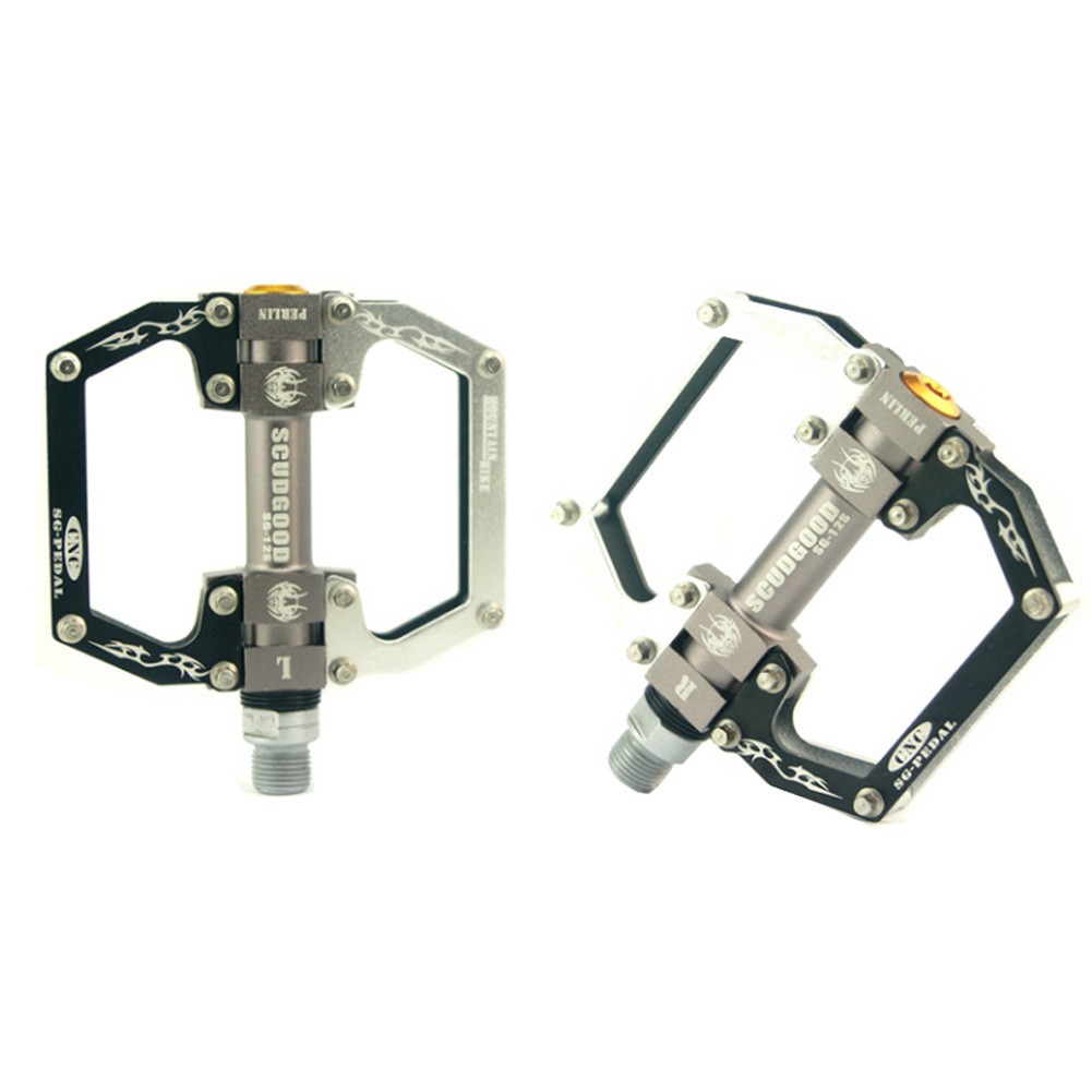 Fashionab Aluminium Alloy Pedals Mountain Bicycle Pedals,Black/Silver