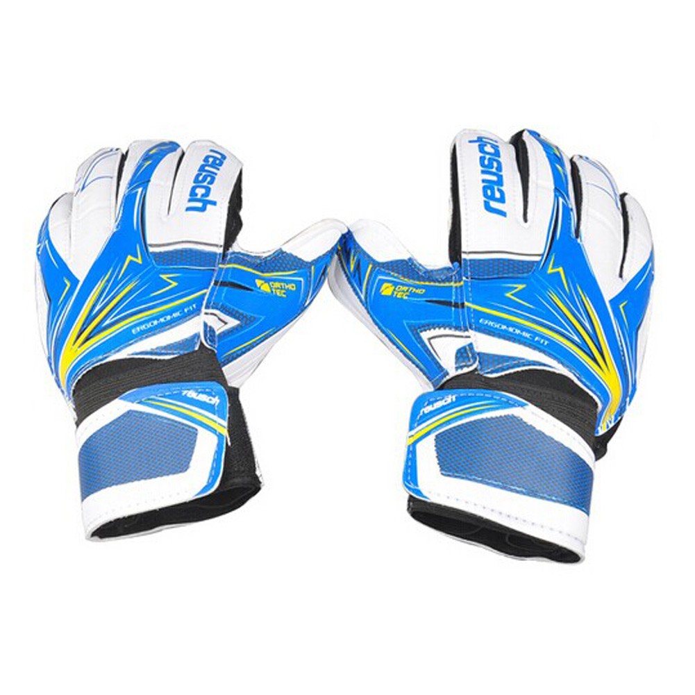 High-quality Latex Football Receiver Gloves for Adults, (White/Blue, L)