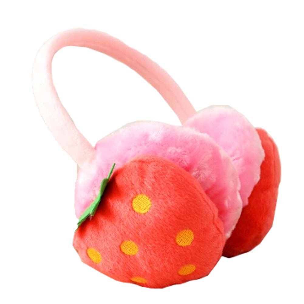 Cute Fruit Super Soft Earmuffs Winter Earmuffs Ear Warmers, Strawberry