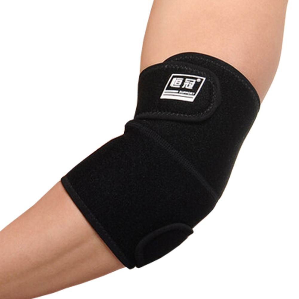 2 PCS Ajustable Elbow Support, Soft And Breathable Sports Elbow Sleeve Black