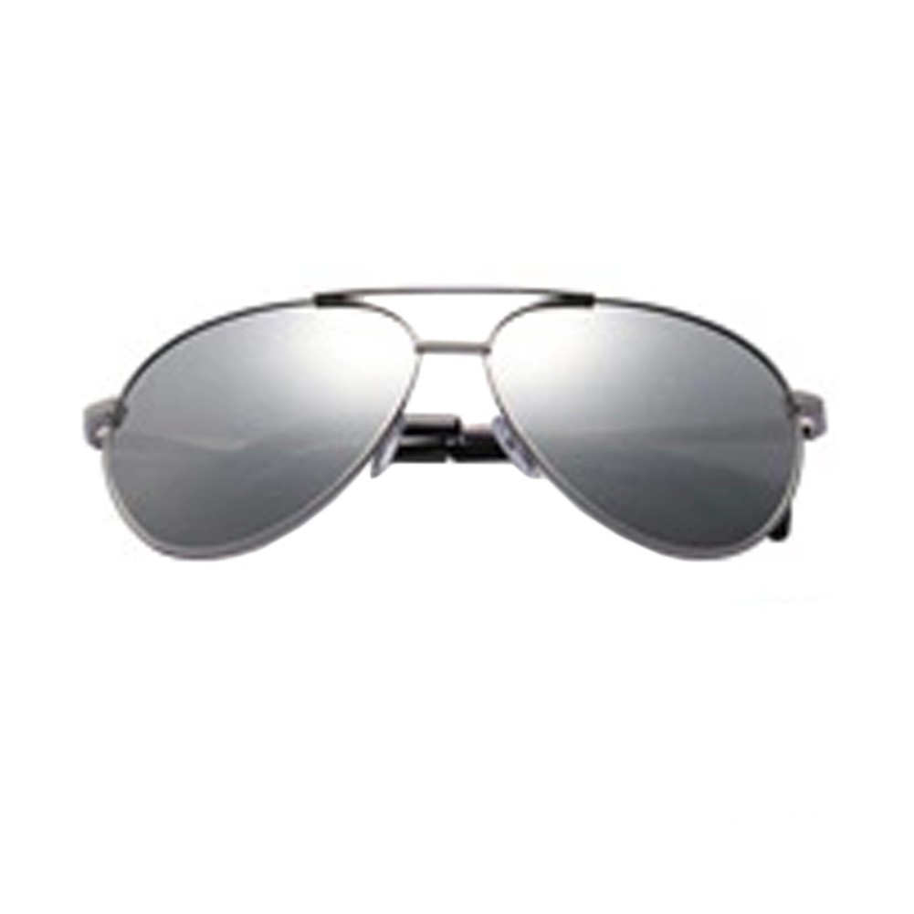 Fashion Aviator Metal Mirrored Polarized Sunglasses (Silver)