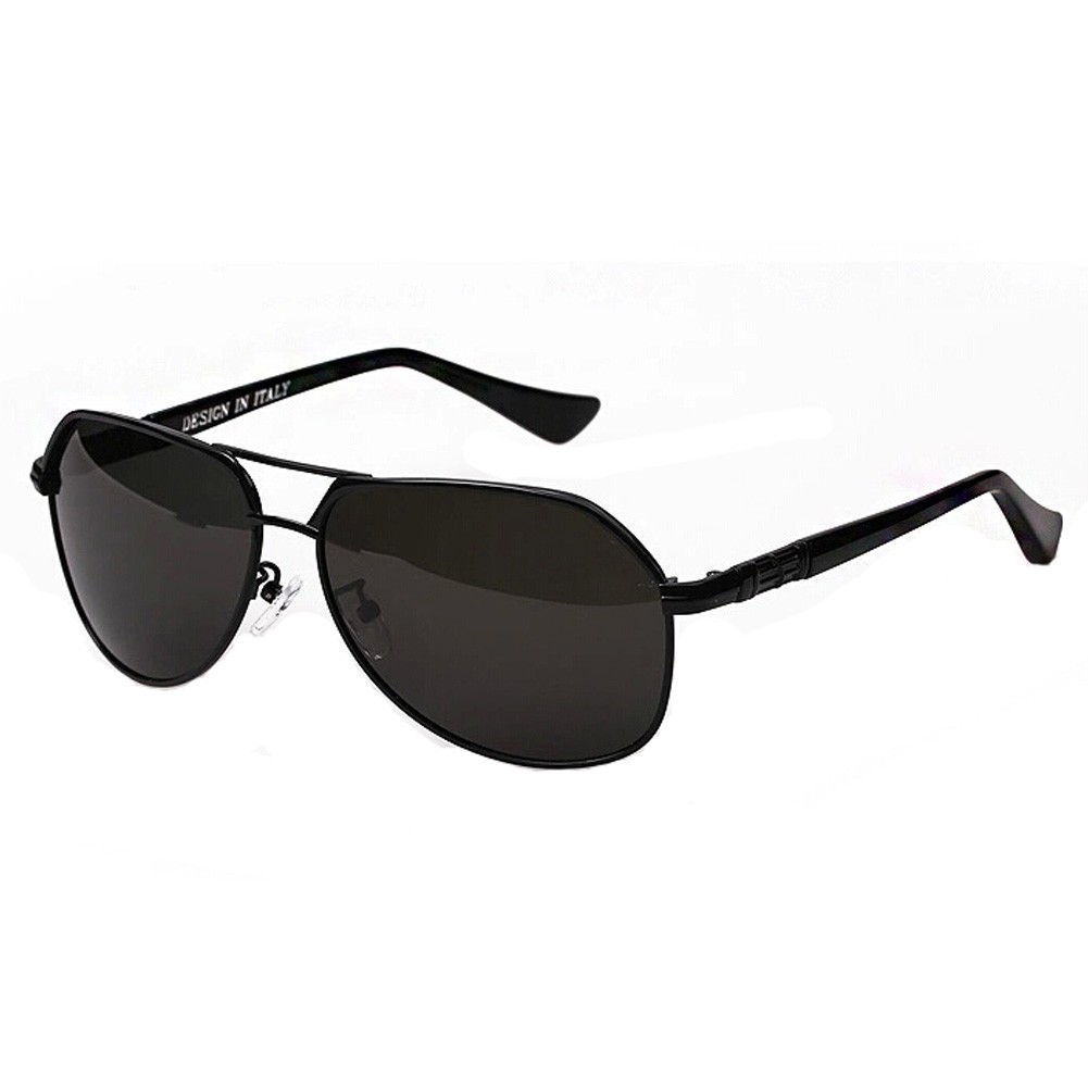 Classic Aviator Style Sunglasses Metal Frame Colored Lens UV Protection,Black