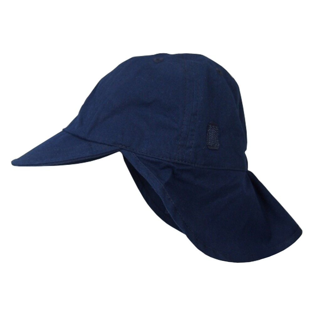 Unisex Kids Sunbonnet, Lightweight Peaked Cap Sunhat Neck Protection Dark Blue