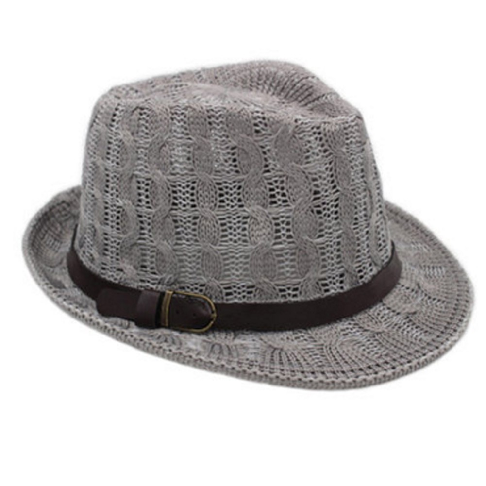 Men/Women Breathable Summer Hat Sun Hats Fedora Hat Cap, Grey