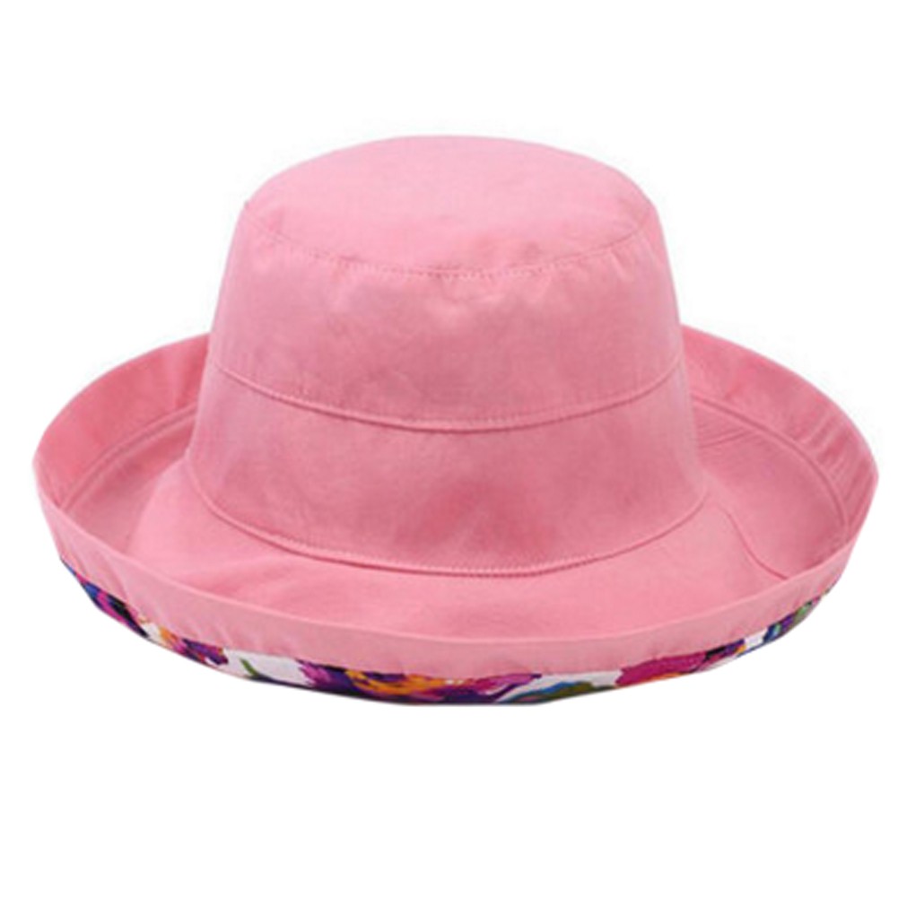 Girls Beautiful Bucket Hat Sun Hat Hiking Fishing Hats Caps, Light Pink