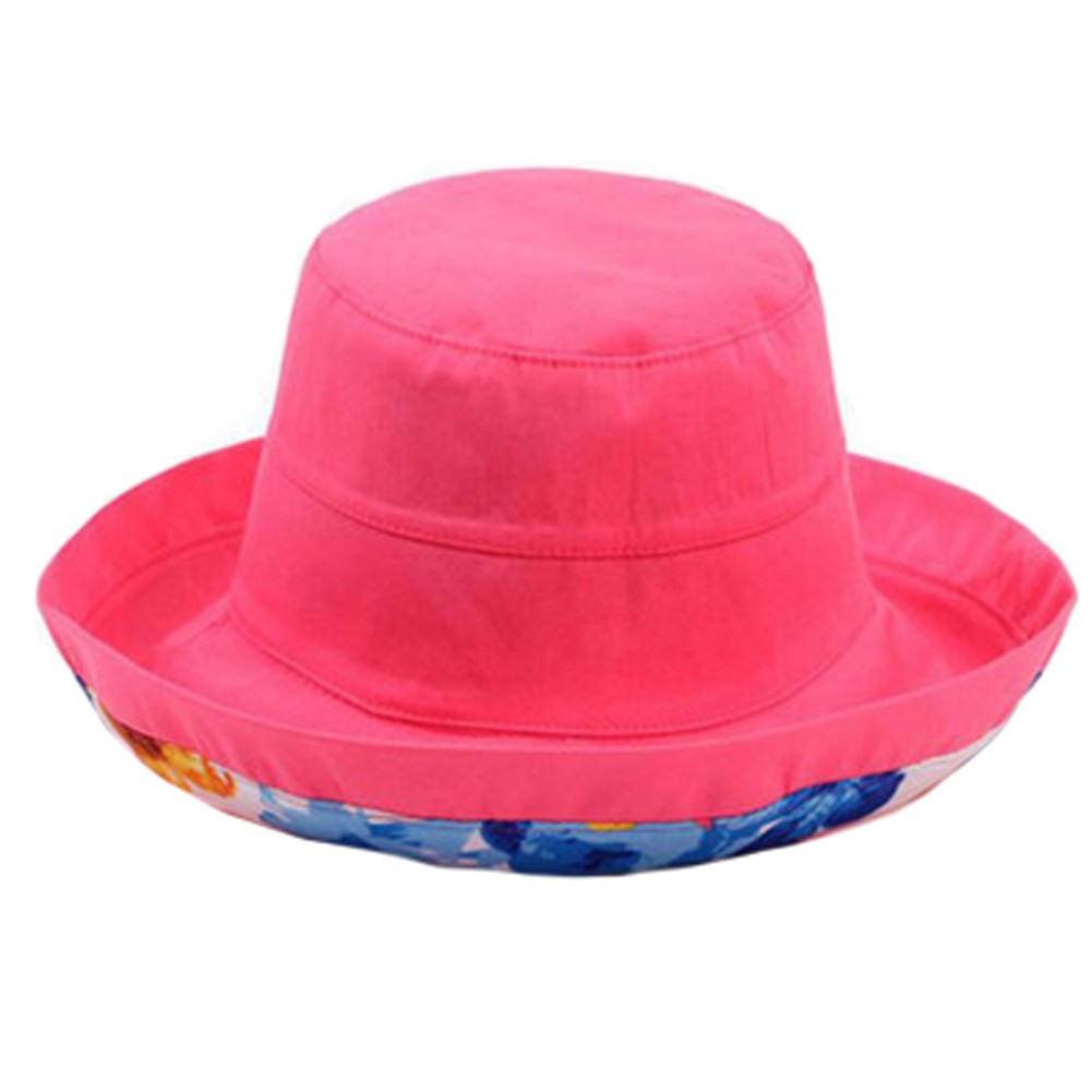 Girls Beautiful Bucket Hat Sun Hat Hiking Cap Fishing Hats, Rose Red