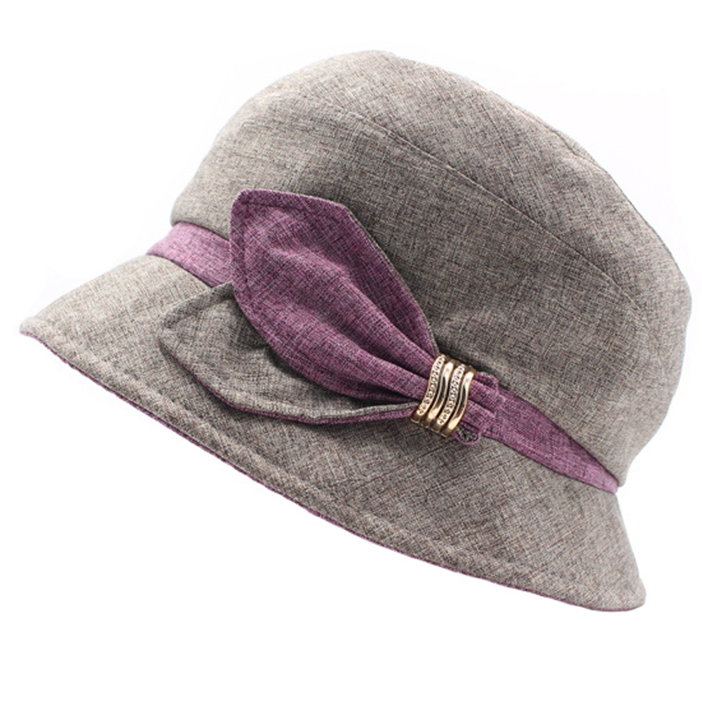Fashionable Elegant Hats Sun Hat Bucket Hat Ladies Outdoor Cap, Coffee