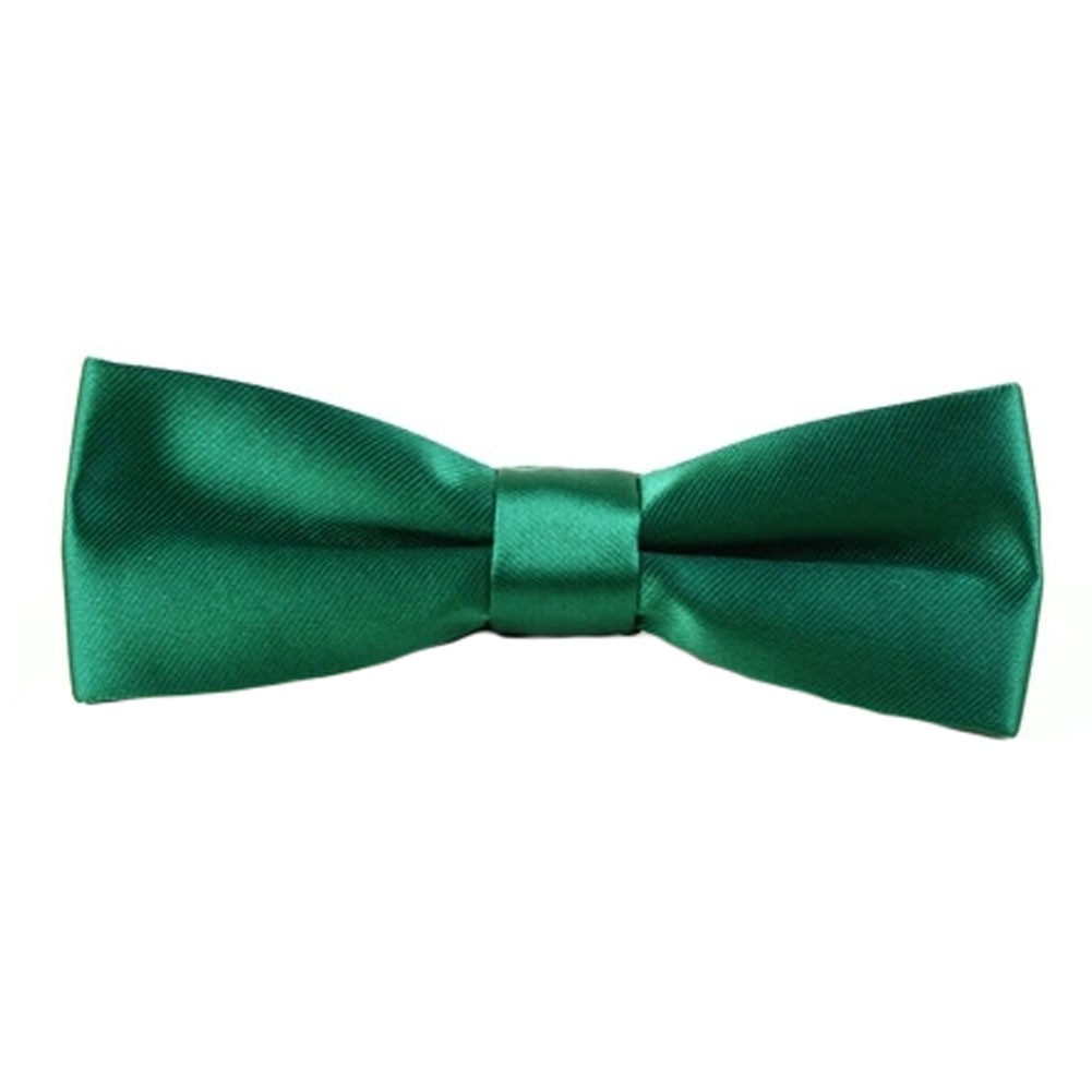 Premium Solid Color Bow Tie Bowtie Bowties Ties for Mens/Boys/Kids - Emerald
