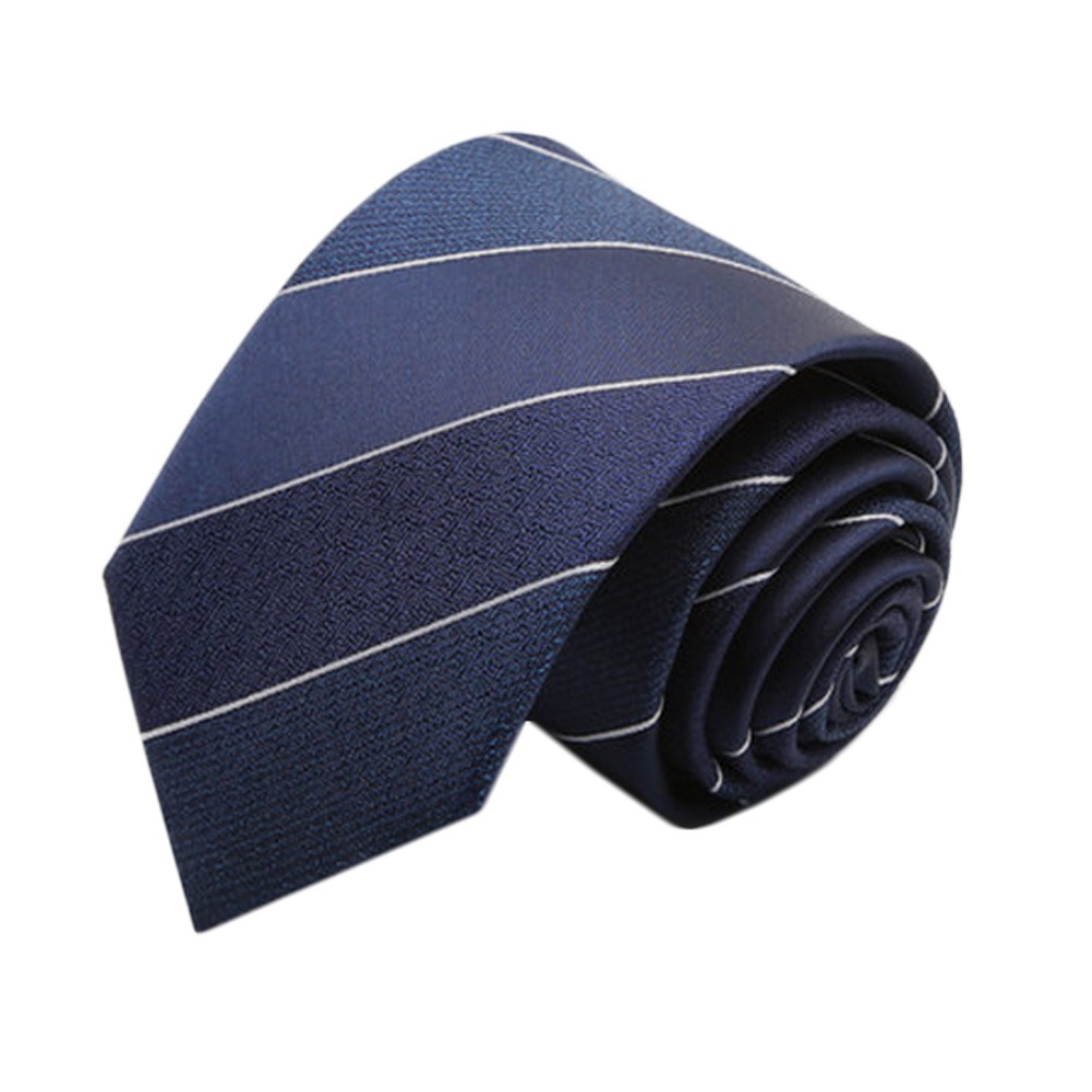 Simple&Chic Men's Business Ties Formal Necktie with Gift Box,Navy/White Stripe