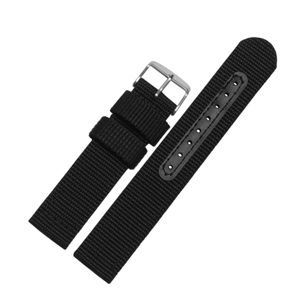 20 mm Stylish Unisex Watchband Watch Strap Casual Exercise Watch Band Black