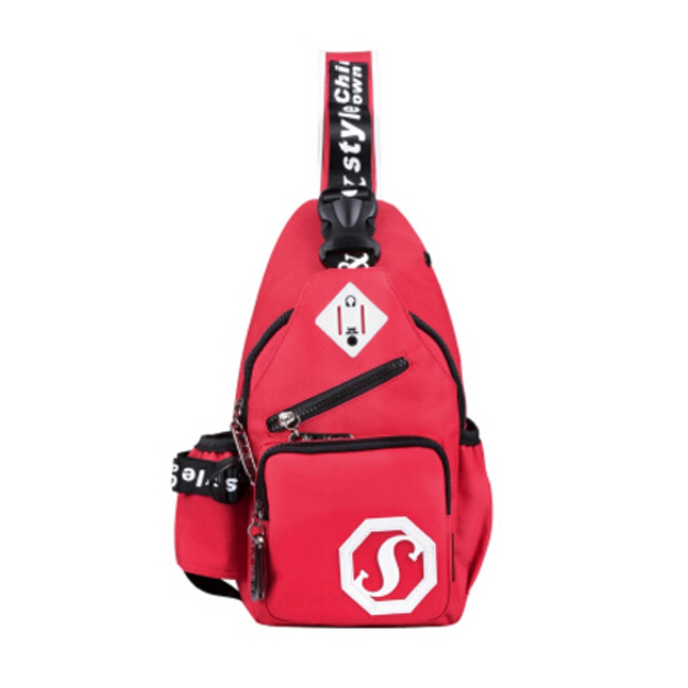 Unisex Outdoor Functional Shoulder Sling Bag Chest Bag Pack, Red