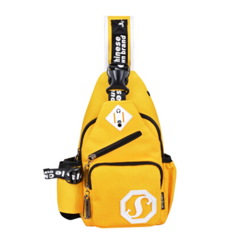 Unisex Outdoor Functional Shoulder Sling Bag Chest Bag Pack, Yellow