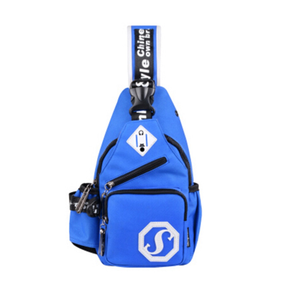 Unisex Outdoor Functional Shoulder Sling Bag Chest Bag Pack, Blue