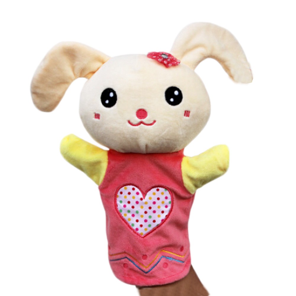 Lovely Kid's Glove Puppet Hand Dolls, Pink Rabbit