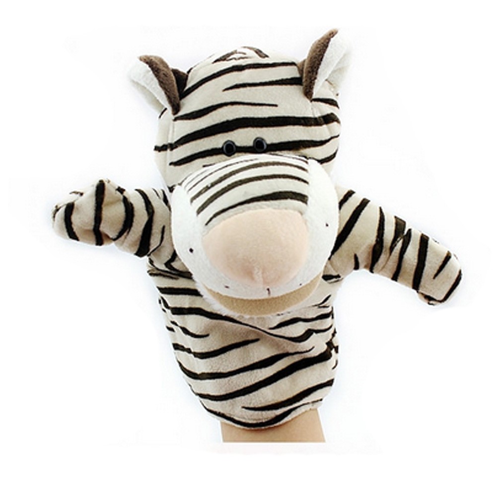 Cute Animal Glove Puppet Hand Dolls Plush Animal Toy ( Tiger White )