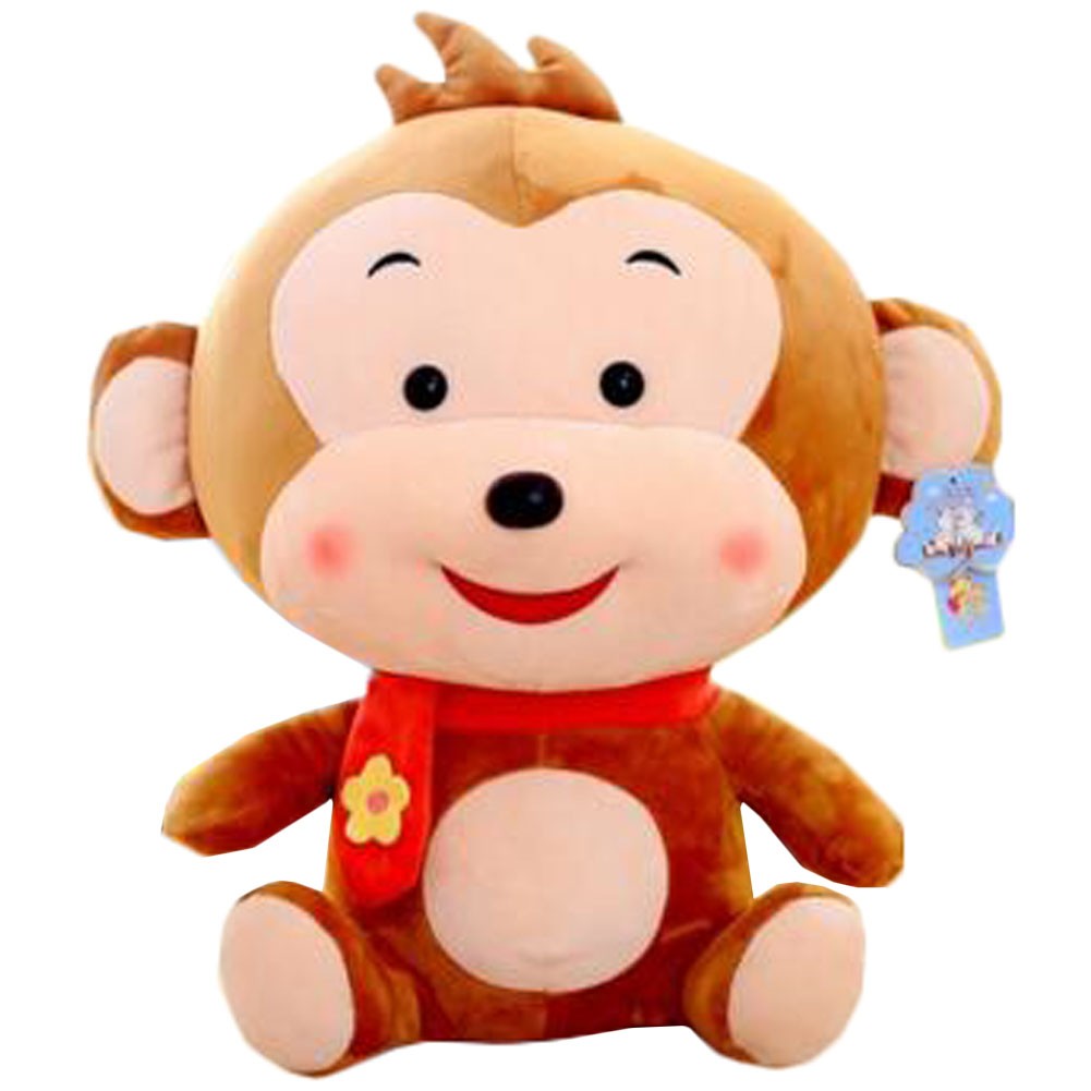 Plush Cartoon Monkey Pillow Toy Girlfriend Kid Birthday Doll Gift Light-Brown