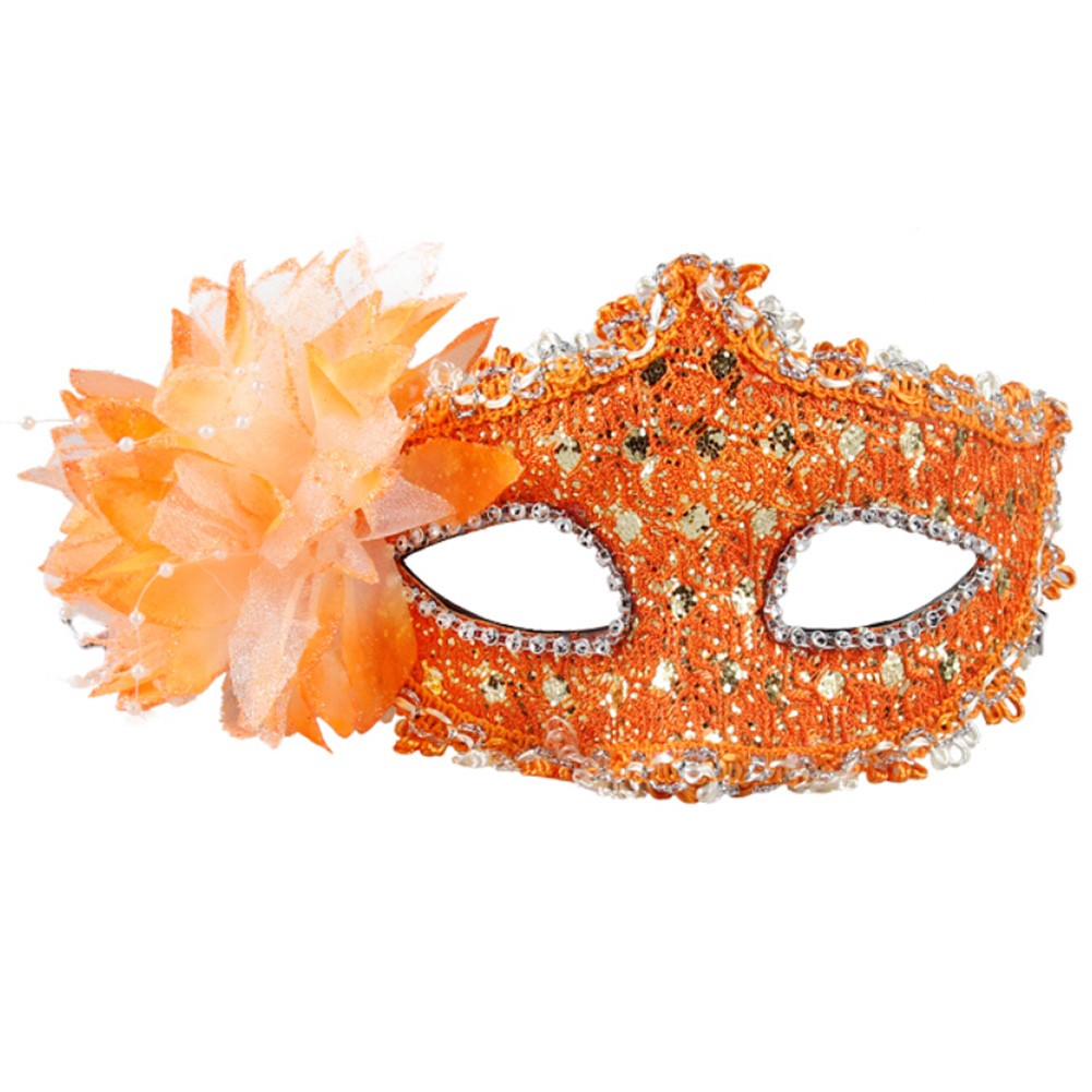 Beautiful Venetian Pretty Masquerade Mask Eye Mask Fancy Dress Accessory Orange