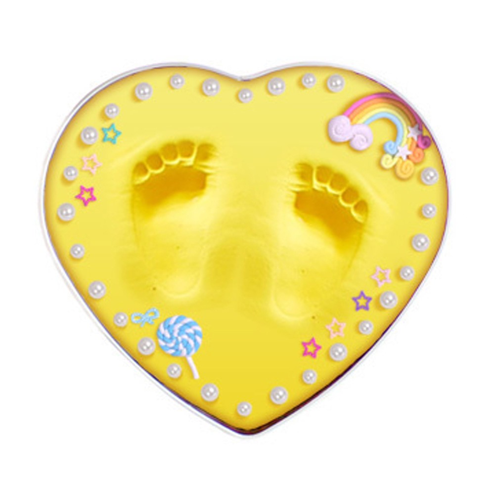 Best Gift For Baby Clay Keepsake Handprint & Footprint Ornament Kit Love Yellow