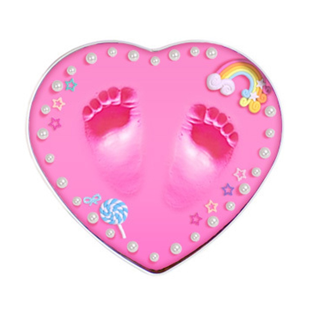 Best Gift For Baby Clay Keepsake Handprint & Footprint Ornament Kit Love Pink